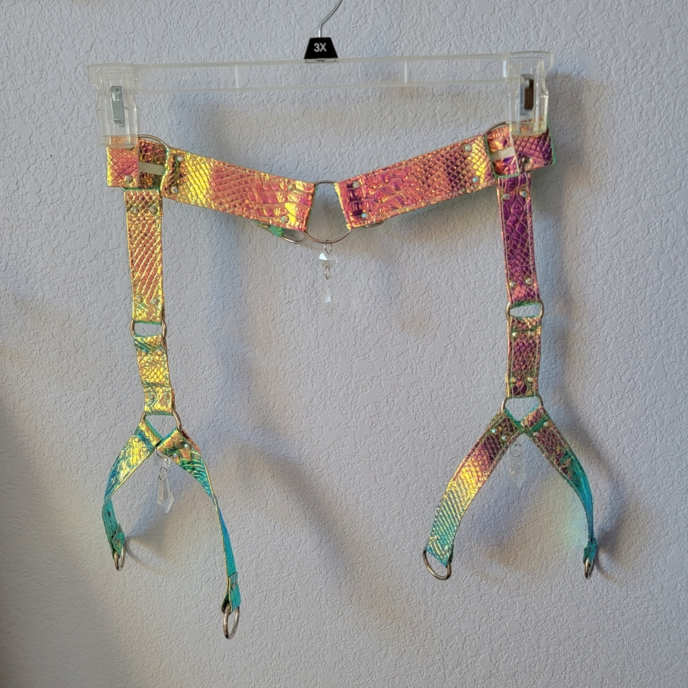 Holographic Dragon Skin Garter Belt - NEVER WORN